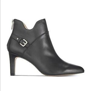 Black Leather Pointed Toe Ankle Boots